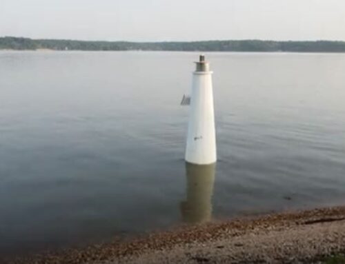 Drone video of flooded cove.