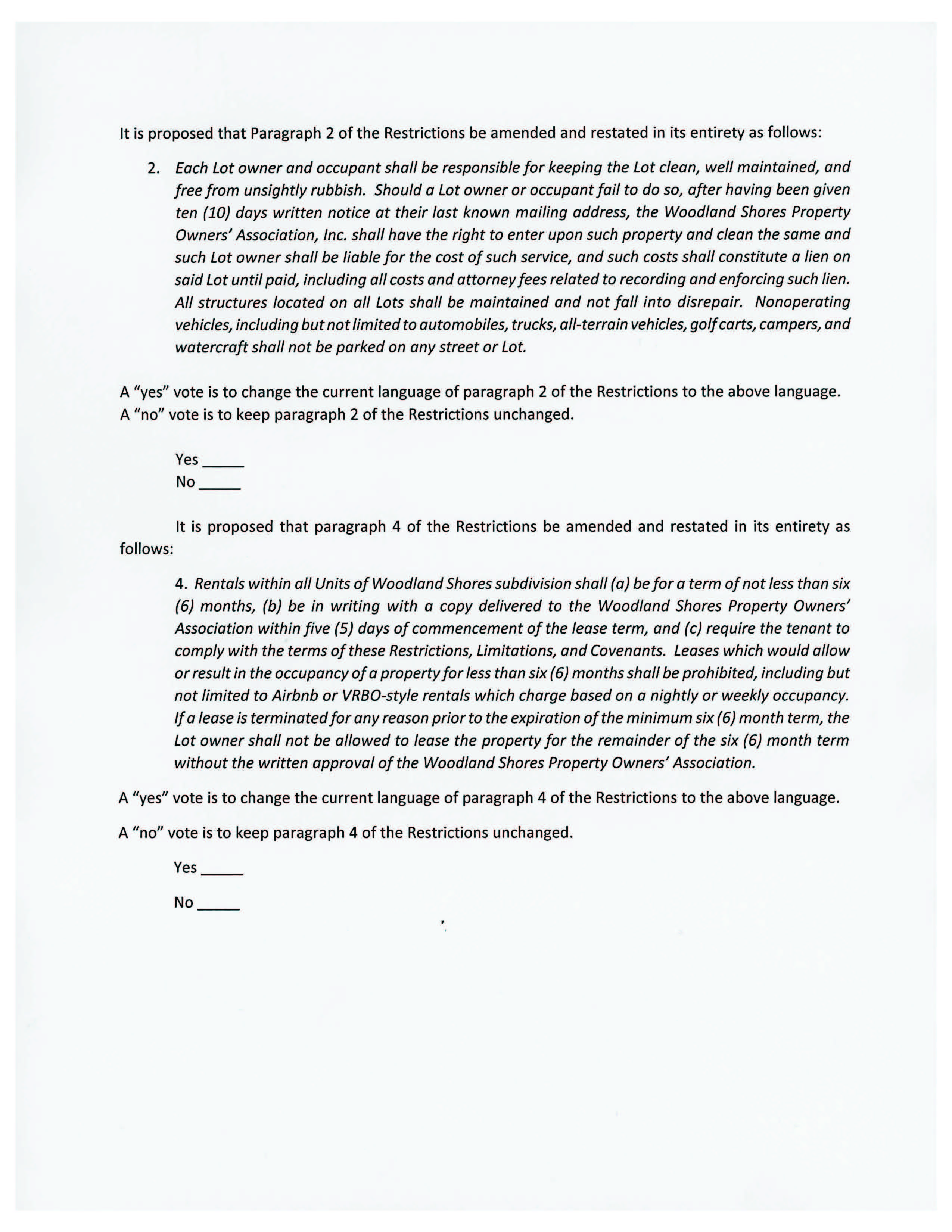 Covenants and Restrictions Woodland Shores Oklahoma