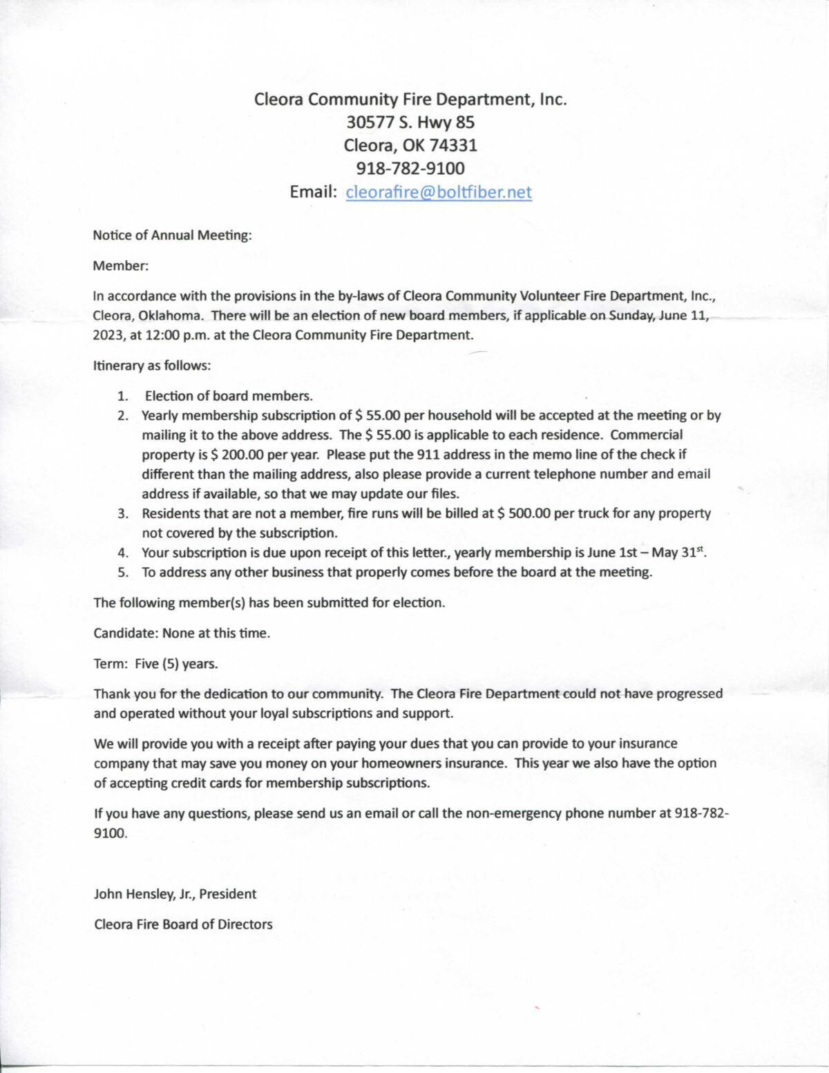 Cleora Fire Department Dues Woodland Shores Oklahoma cleora-fire-department-dues-woodland-shores-oklahoma